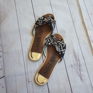 Sam and Libby black white bow slides sz 8.5